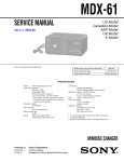 Sony MDX-61 User's Manual