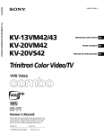 Sony KV-13VM42 User's Manual