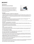 Sony HDR-PJ230/B Marketing Specifications