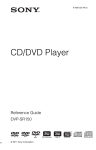 Sony DVP-SR150 User's Manual