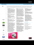 Sony DSC-W330/R Marketing Specifications