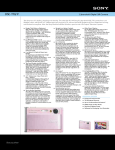 Sony DSC-T70/P Marketing Specifications