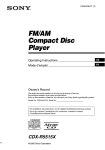 Sony CDX-R5515X Operating Instructions