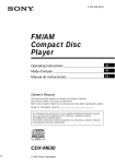 Sony CDX-M630 Operating Instructions