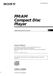 Sony CDX-L550FP Operating Instructions