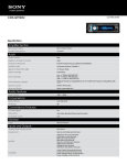 Sony CDX-GT920U Marketing Specifications