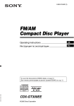 Sony CDX-GT300EE User's Manual