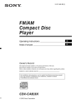 Sony CDX-CA810X Operating Instructions