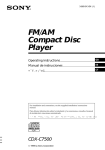 Sony CDX-C7500 User's Manual