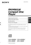 Sony CDX-3900R User's Manual