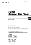 Sony CDX-20W User's Manual