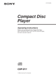 Sony CDP-D11 User's Manual