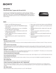 Sony BDP-BX520 Marketing Specifications