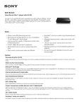 Sony BDP-BX320 Marketing Specifications