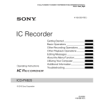 Sony 4-166-309-11(1) User's Manual