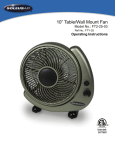 Soleus Air Fan ft2-25-03 User's Manual