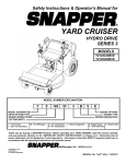 Snapper YZ145383BVE User's Manual