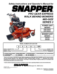 Snapper SPE152KW User's Manual