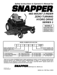 Snapper NZM19481KWV User's Manual