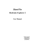 Slant/Fin Hydronic Explorer 2 User's Manual
