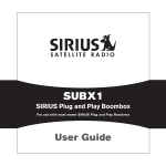 Sirius Satellite Radio SUBX1 User's Manual