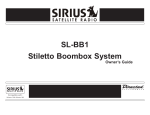 Sirius Satellite Radio SL-BB1 User's Manual