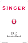 Singer ER10 User's Manual