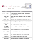 Singer 5500 | FASHION MATE Product Sheet