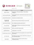 Singer 3229 | SIMPLE Product Sheet