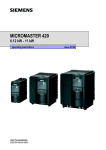 Siemens MICROMASTER 420 User's Manual