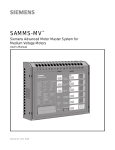 Siemens Advanced Motor Master System for Medium Voltage Motors SAMMS-MV User's Manual