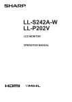 Sharp LL-S242A-W Owner's Manual