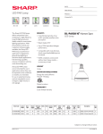 Sharp DLPAR3810BEE Specification Sheet