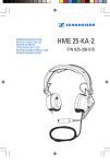 Sennheiser P/N 025-250-015 User's Manual