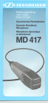 Sennheiser Dynamic Directional MD 417 User's Manual