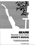 Sears Kenmore Vacuum Cleaner User's Manual