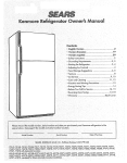 Sears Kenmore Refrigerator User's Manual