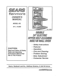 Sears KENMORE 911.41369 User's Manual