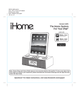 SDI Technologies IHOME ID85 User's Manual