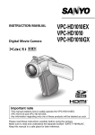 Sanyo VPC-HD1010EX User's Manual