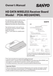 Sanyo POA-MD26HDWL User's Manual