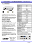 Sanyo PLC-XU4000 User's Manual