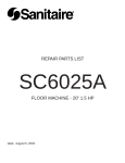Sanitaire SC6025A User's Manual