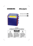 Sangean Electronics PR-D2/V User's Manual