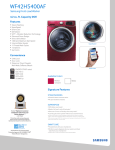Samsung WF42H5400AF/A2 Specification Sheet