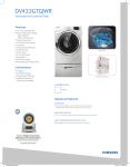 Samsung DV433GTGJWR/A1 Specification Sheet