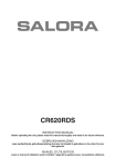 Salora CR620RDS User's Manual