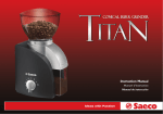 Saeco Coffee Makers Conical Burr Grinder Titan User's Manual