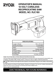 Ryobi RJC180 User's Manual