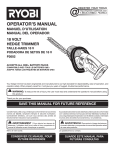 Ryobi P2602 User's Manual